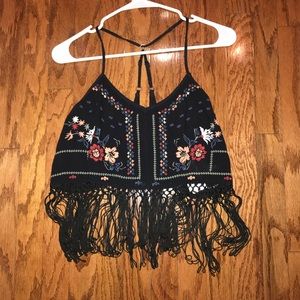 Holister fringey crop top